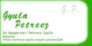 gyula petrecz business card